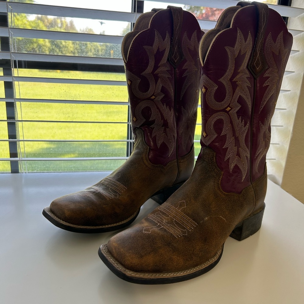 Ariat | Womens Tombstone Square Toe Western Cowboy Boot Vintage Bomber
